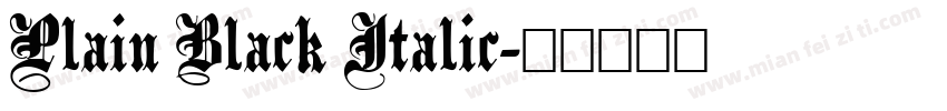 Plain Black Italic字体转换